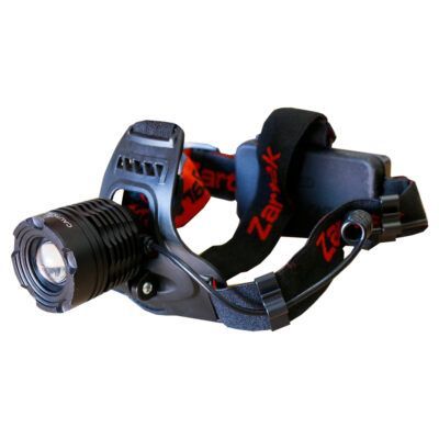 A headlight with a strap that says zarzak on it