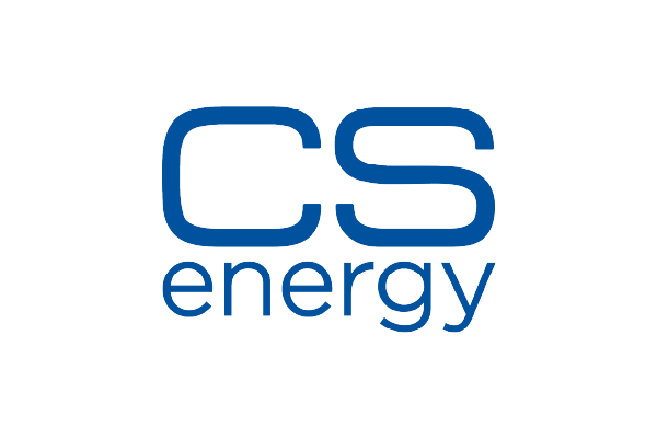 CS Energy logo in blue lowercase letters on a white background