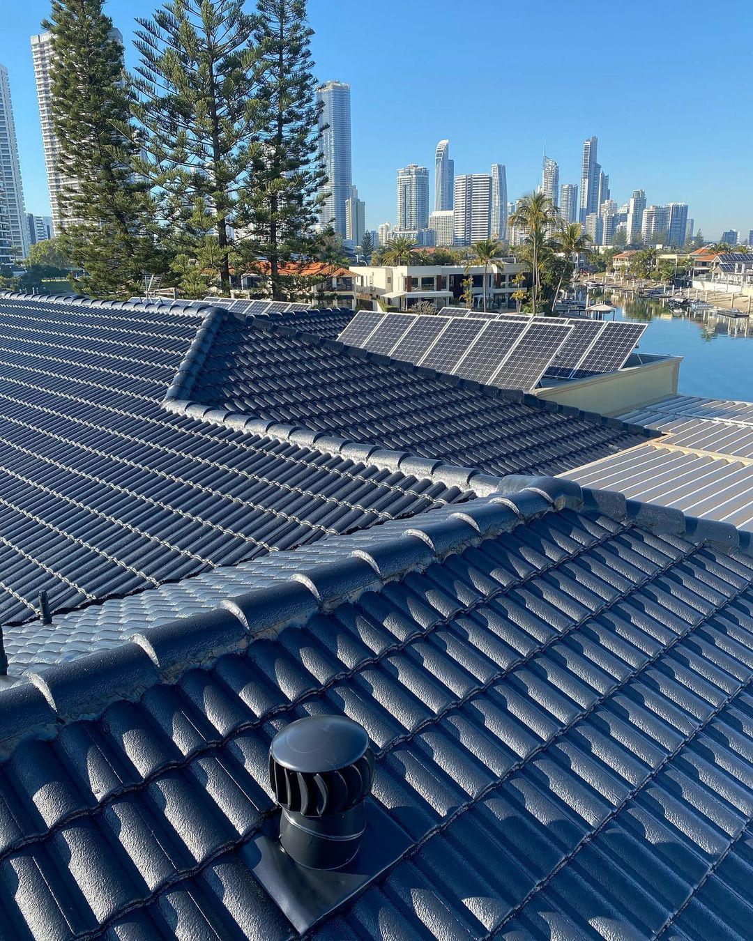 Roof repainting, achieved using the Shieldcoat three coat system — Roof Painting in Bonogin QLD