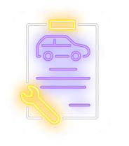 Neon illustration of a valve with a lightning bolt in the center, indicating electrical energy.