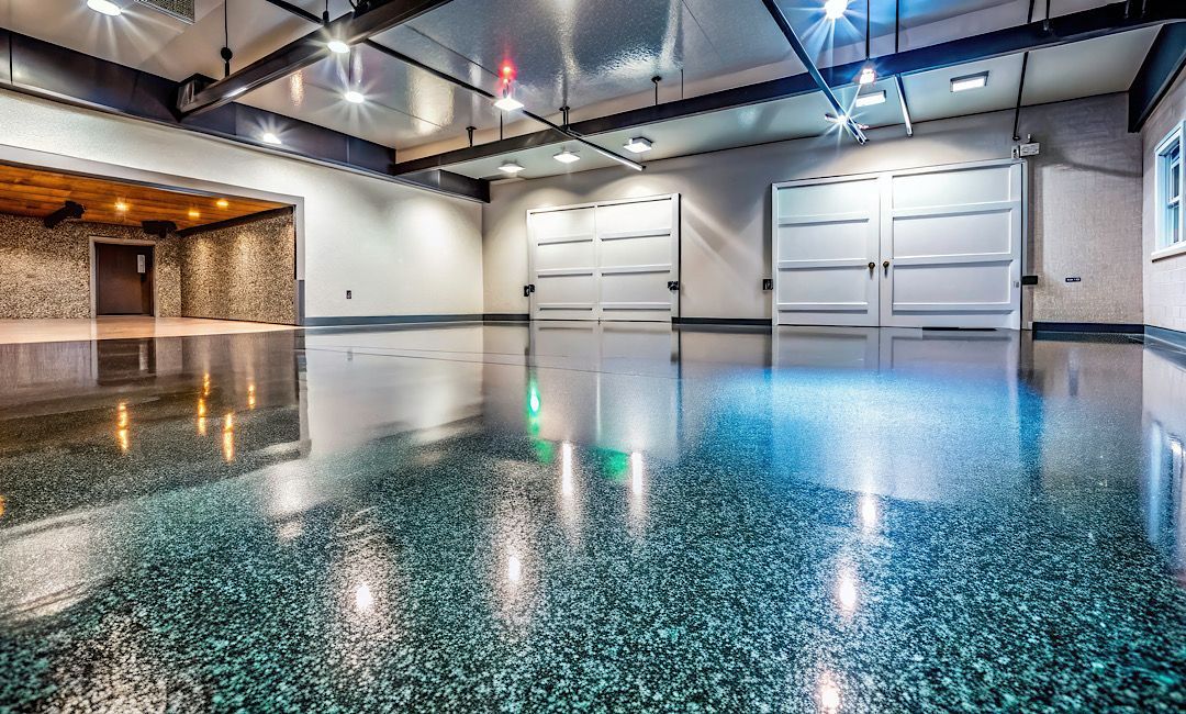 Brand new garage floor coating in the fall in Denver