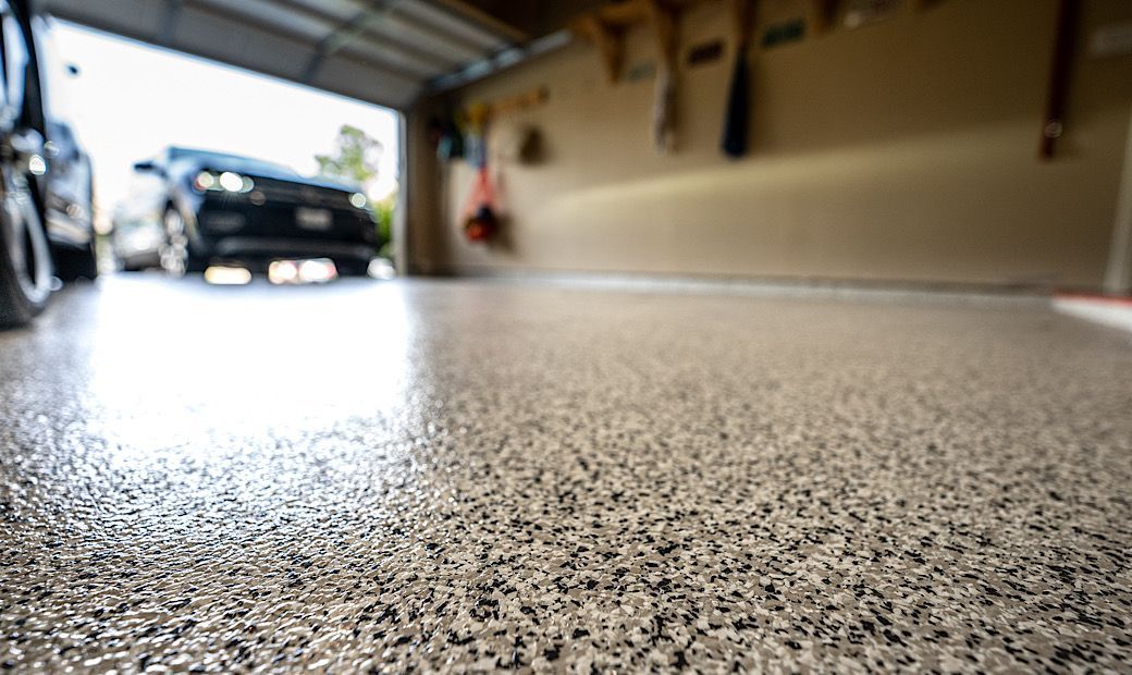 garage floor with new concrete coating