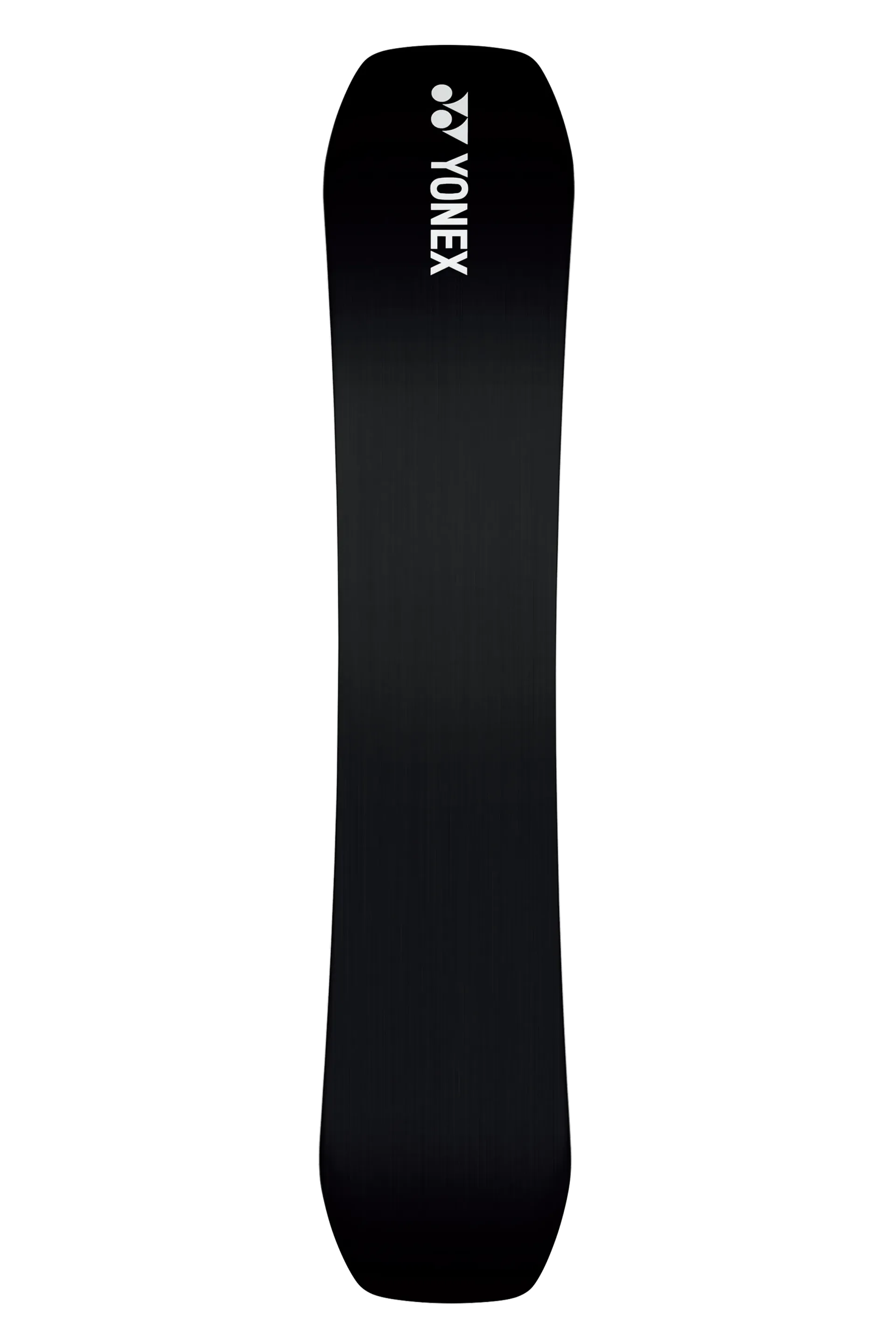 Ein schwarzes Snowboard mit einem blauen Streifen an der Seite