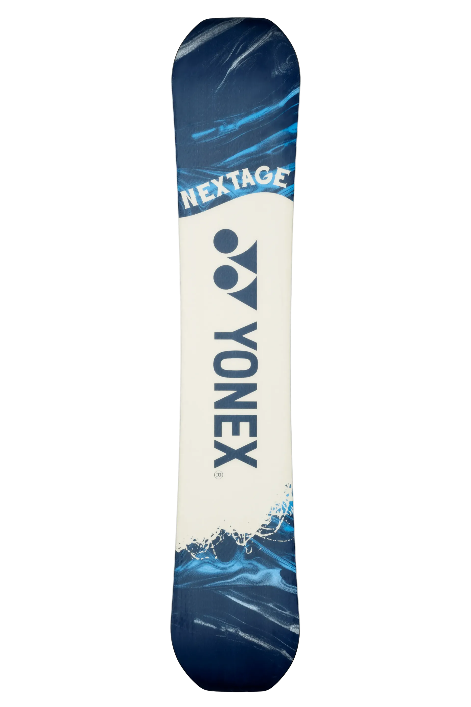 Ein Snowboard mit einem bunten Design auf einem weißen Hintergrund.