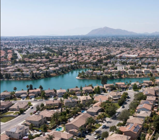 Suburban community of Moreno Valley, CA