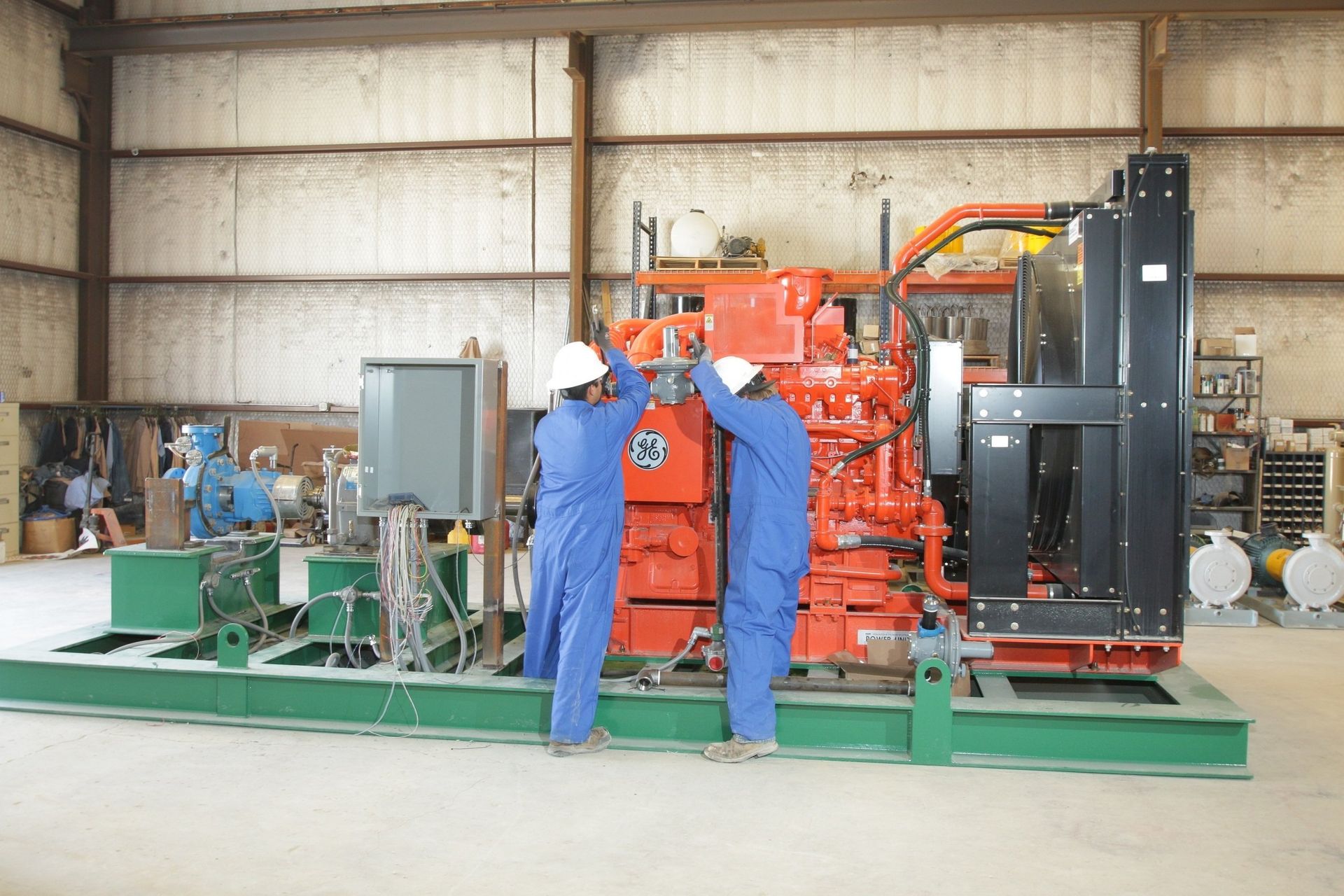 Technicians Operating Pump Controls, Longview & Dallas TX