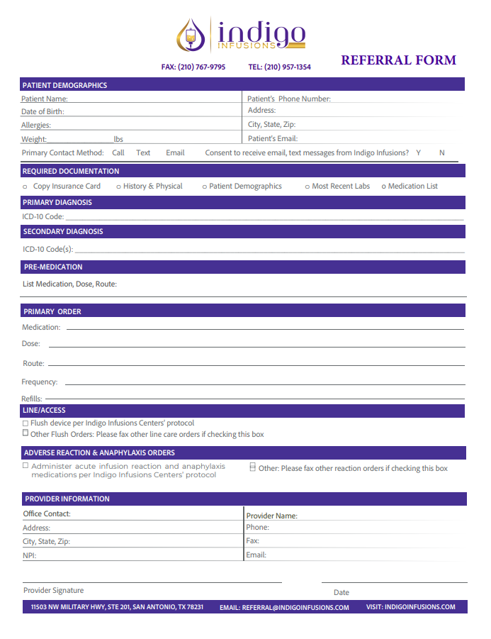 iv glutathione in san antonio 4Ever Myers Therapy Antonio, TX IV Therapy Order Form |