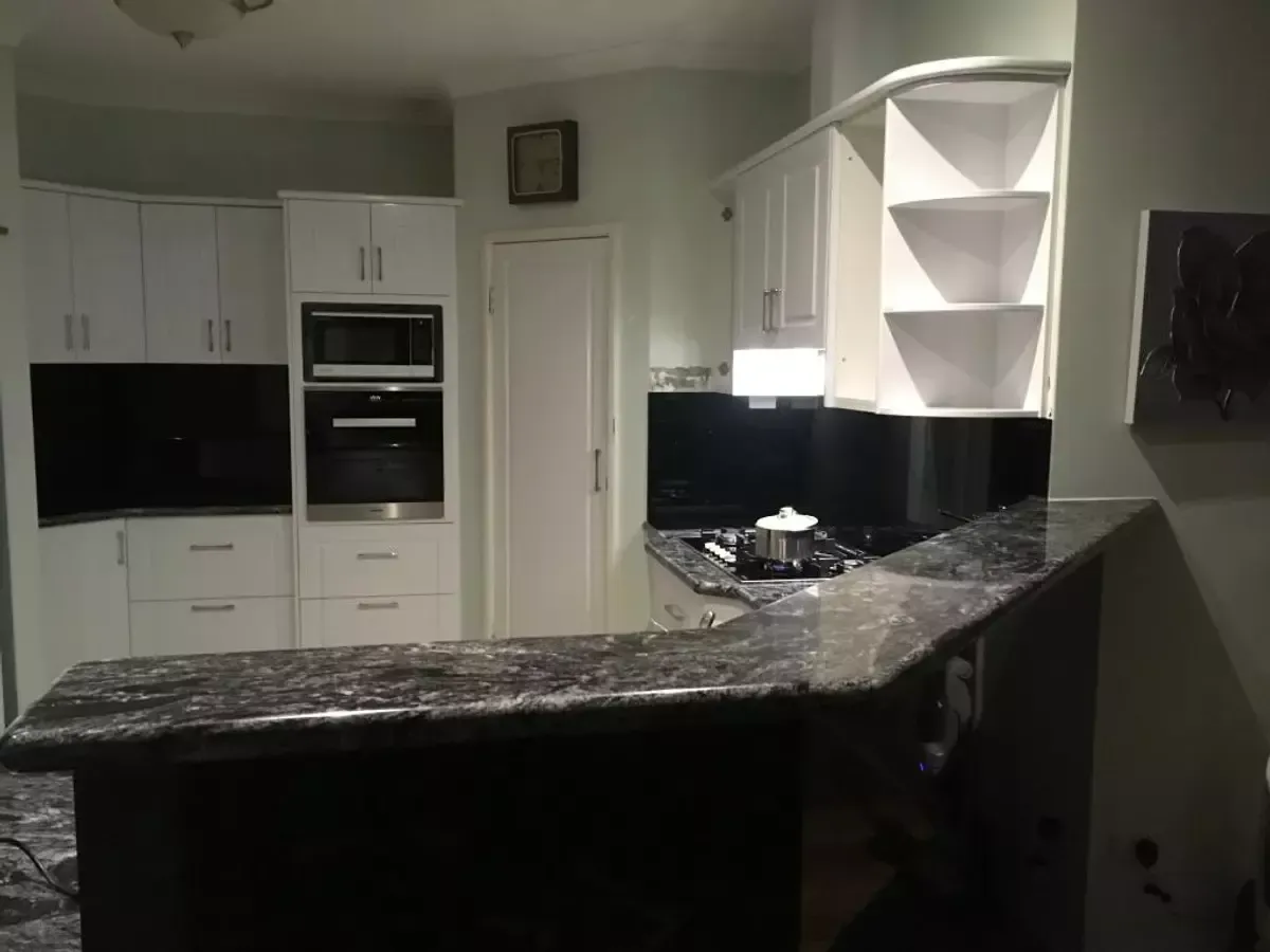 Kitchen With Marble Table Top — Mandurah, WA — Mr Kitchens and Cabinets