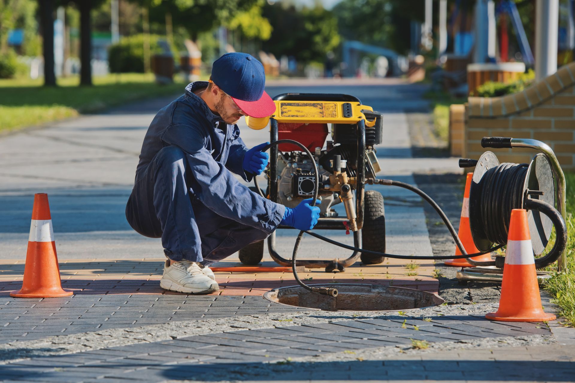 Woman and worker shaking hands in a kitchen, toolbox on the floor in Teaneck, NJ