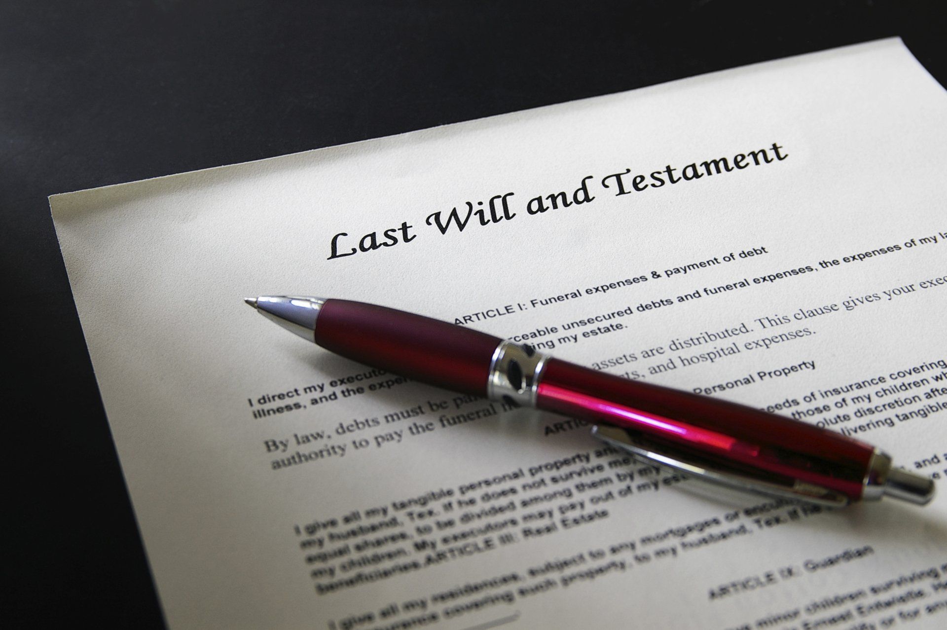 Last Will and Testament — Newark, CA — Daniel Kisner Law