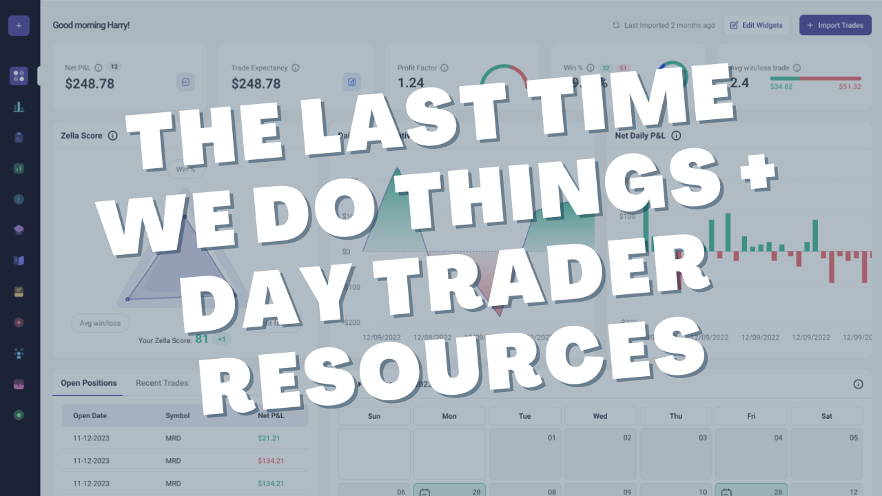 Doing Things For The Last Time, Trading Journals & My Favorite Trading YouTube Channel