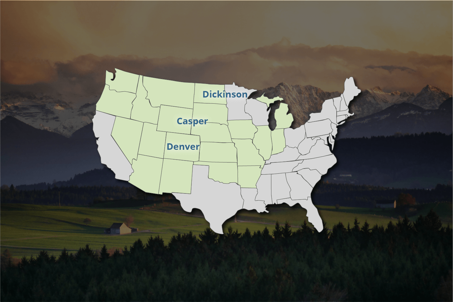 map of us indicating the office locations of dww