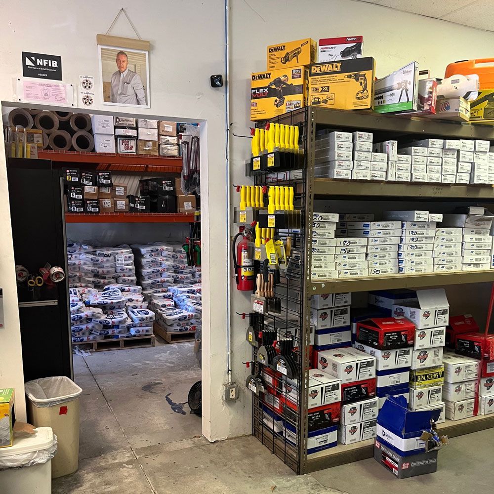 Materials on Shelves — Naples, FL — United Construction Fasteners
