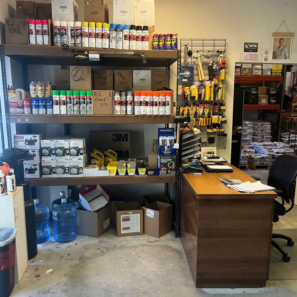 Supply Shelf Next to Table — Naples, FL — United Construction Fasteners