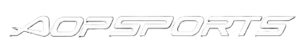 Logotipo branco da AOP SPORTS.