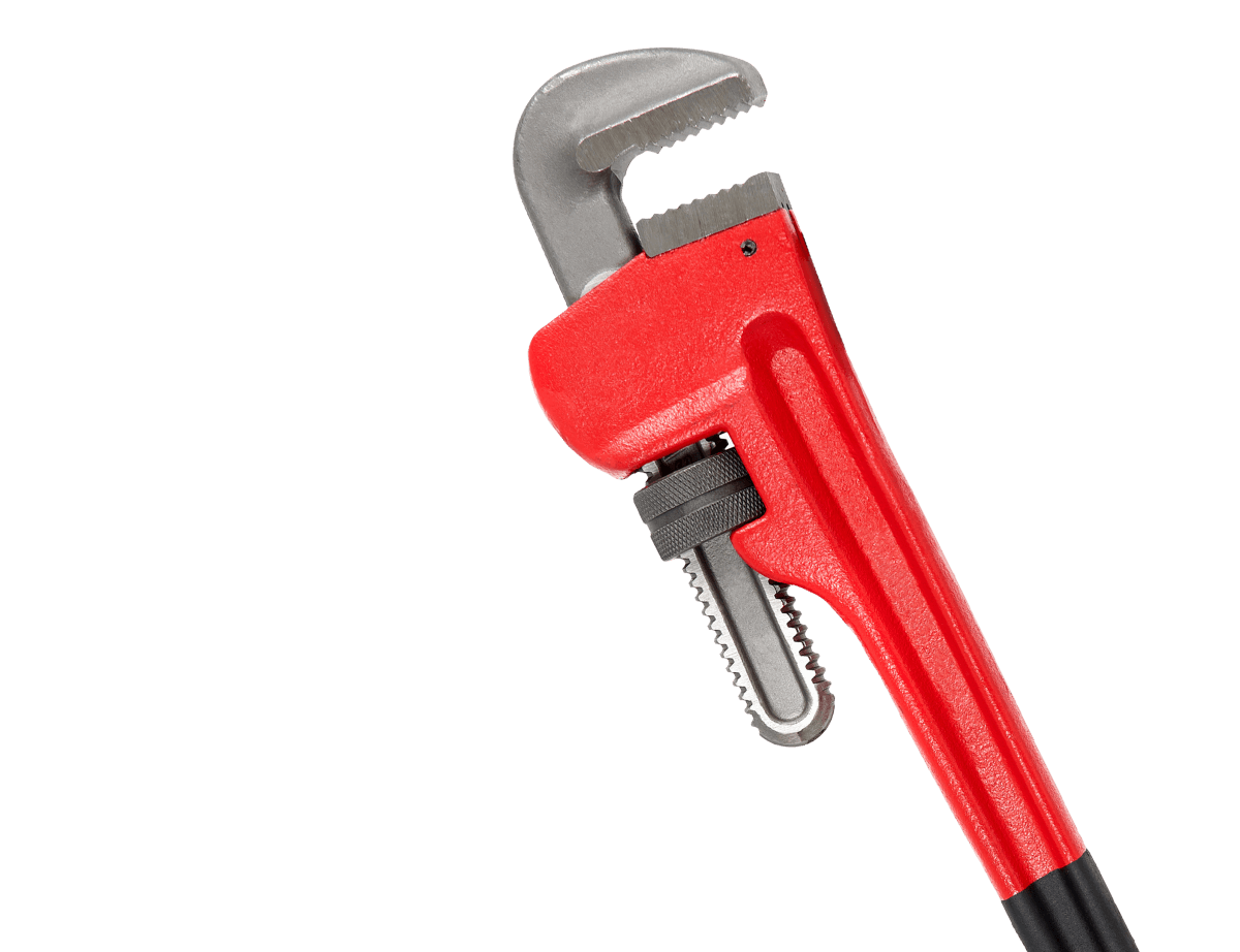 pipe wrench on transparent background