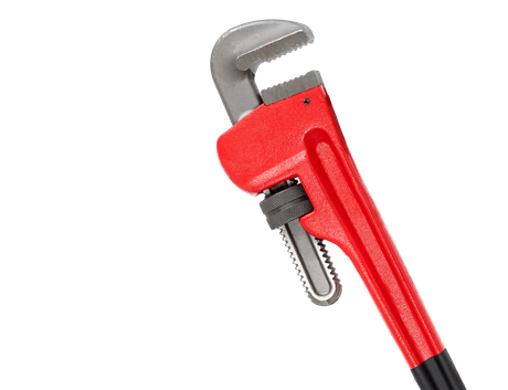 pipe wrench on transparent background