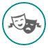 sock and buskin masks icon