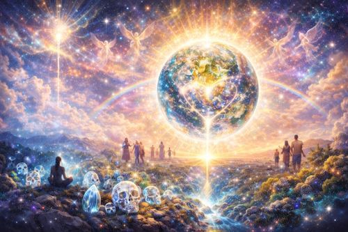 Ascension Visualisation of Seventh Dimension with Crystal Skulls