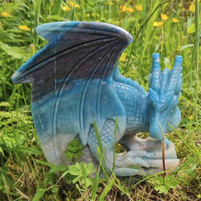Ason Dragon Crystal Skull Healing blue Dragon Crystal