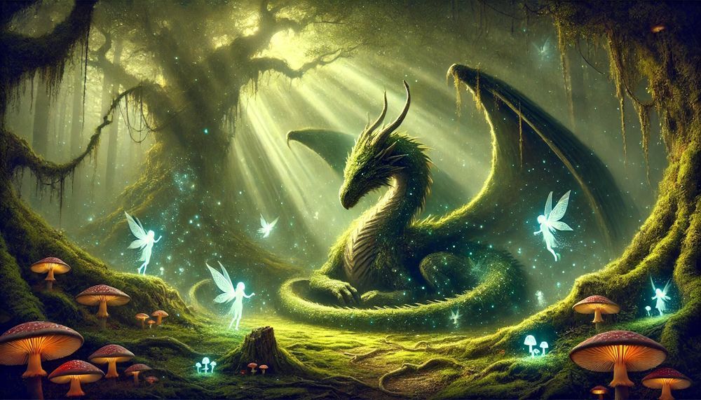 Green Earth dragon in Ancient Woodland