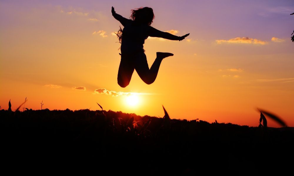 Jumping at Sunset