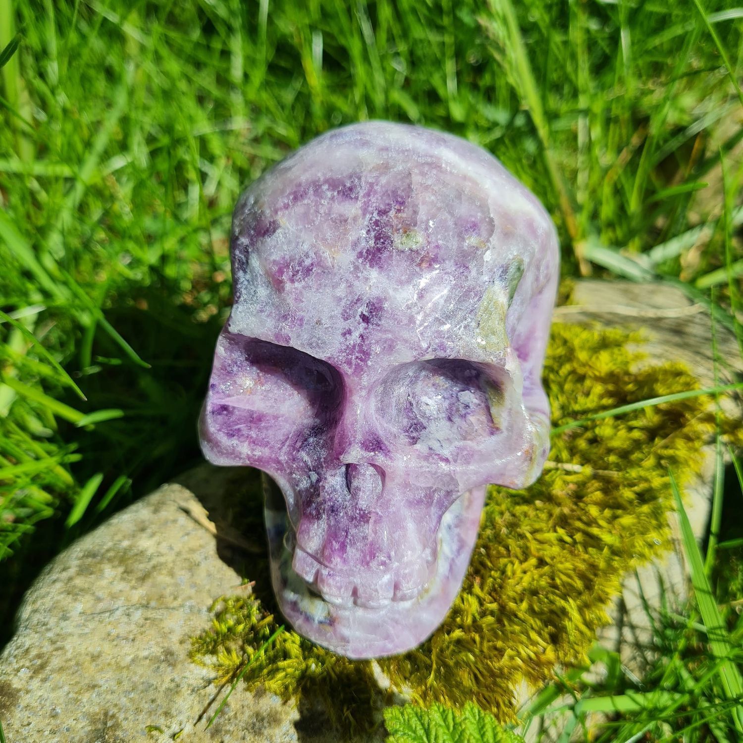 Lepidolite Crystal Skull