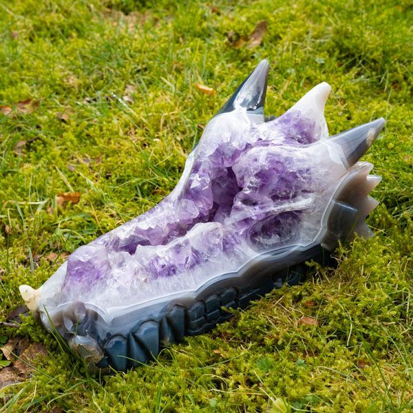 Orcas Amethyst Dragon Skull