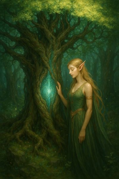Sacred Tree with Elf