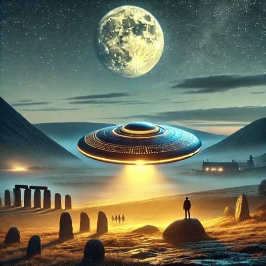 Sirain Star Beings over Stone Circle Sirain Star Beings over Stone Circle