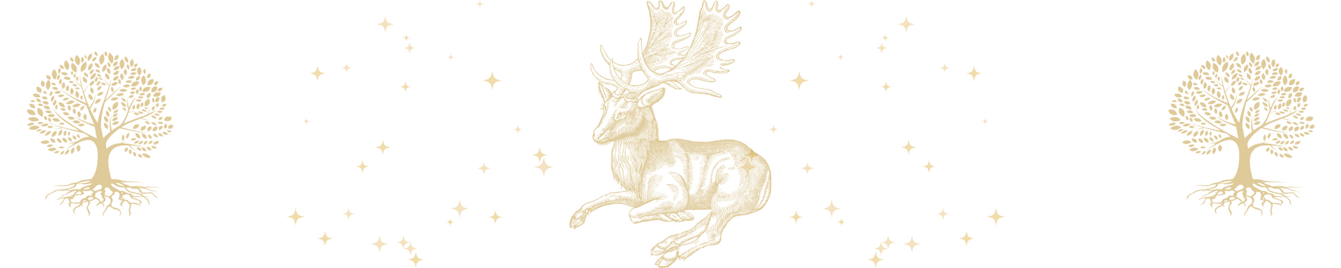 Gold Stag with Trees Gold Stag with Trees