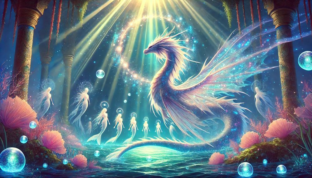 Water Dragon with Merpeople