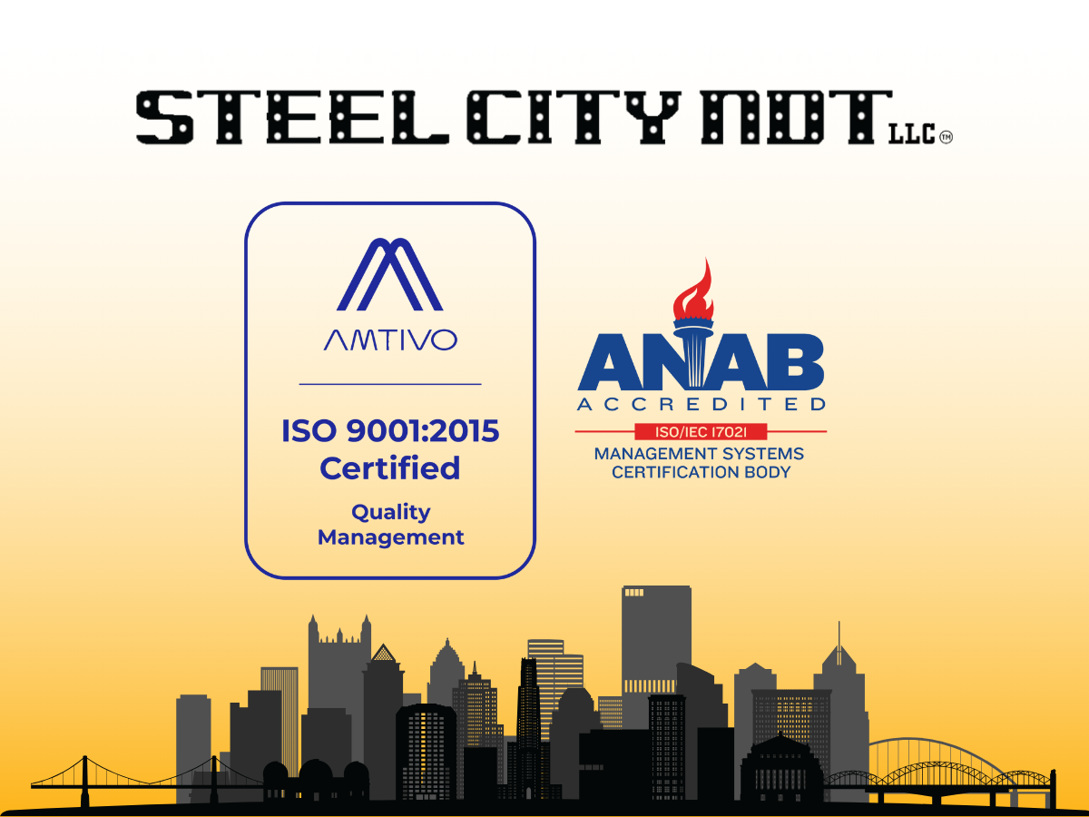 Steel City NDT Achieves ISO 9001:2015 Certification