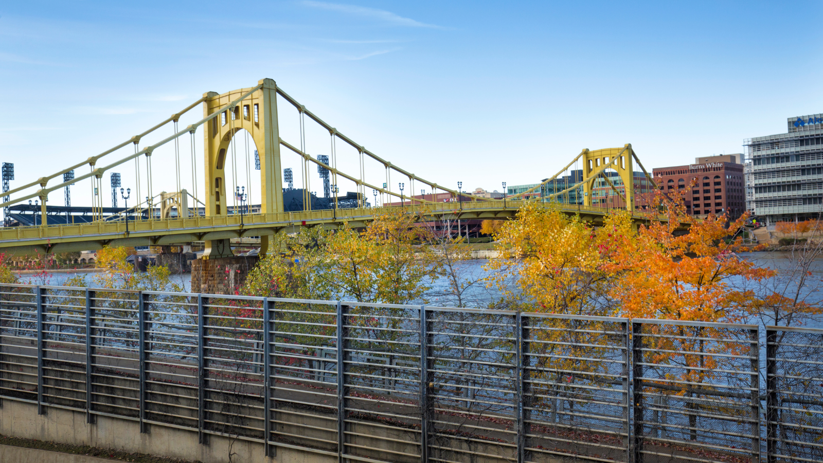 Bridge in Pittsburgh in the fall