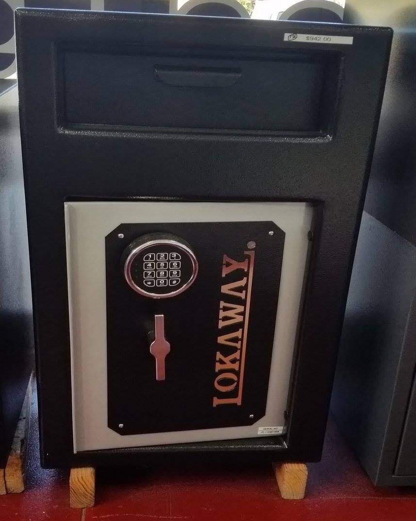 Black and Silver Lokaway Safe With a Combination Lock — Shaine Hunter Locksmiths in Normanton, QLD