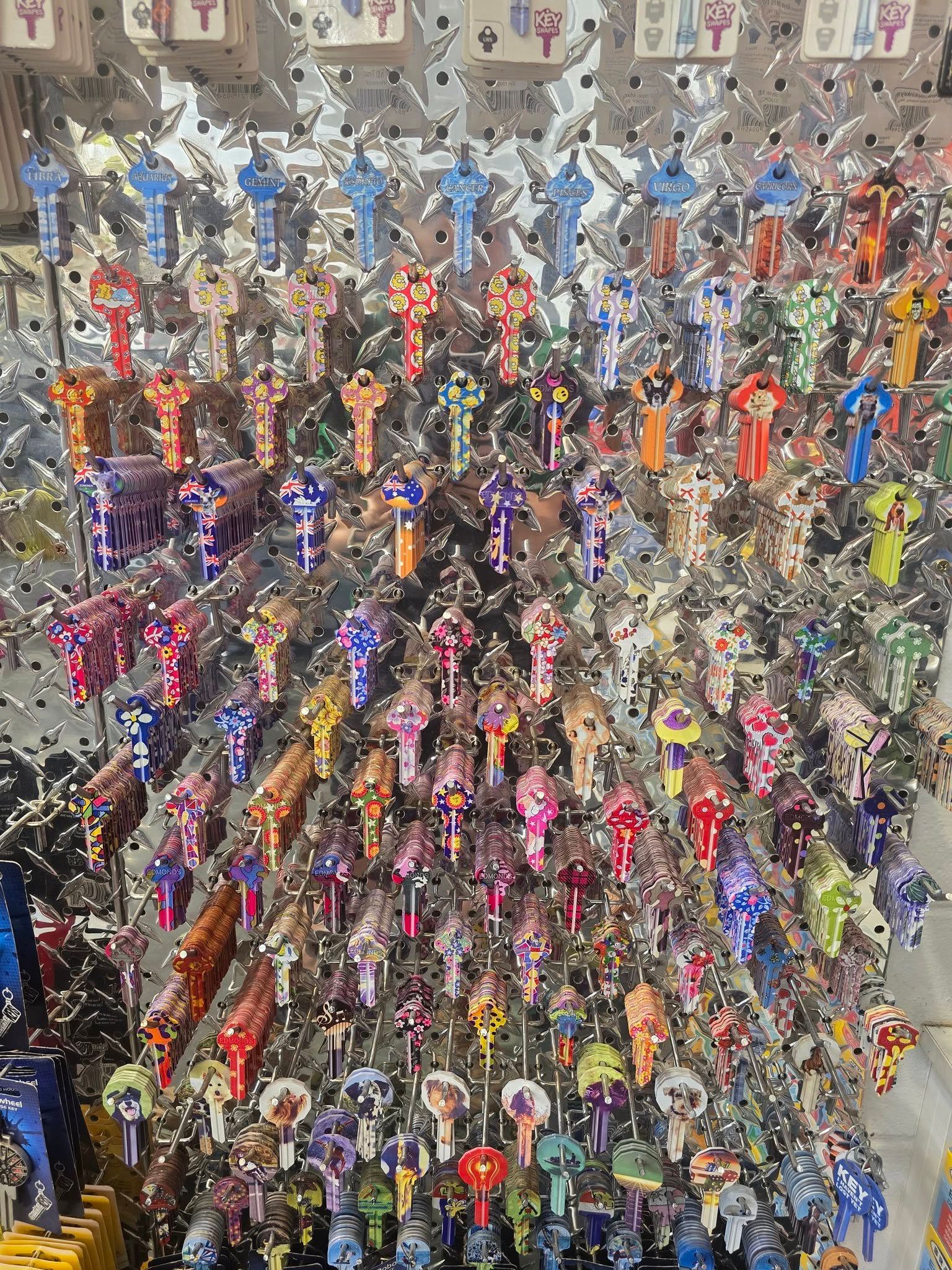 Display of Many Colorful Decorative Keys — Shaine Hunter Locksmiths in Richmond, QLD