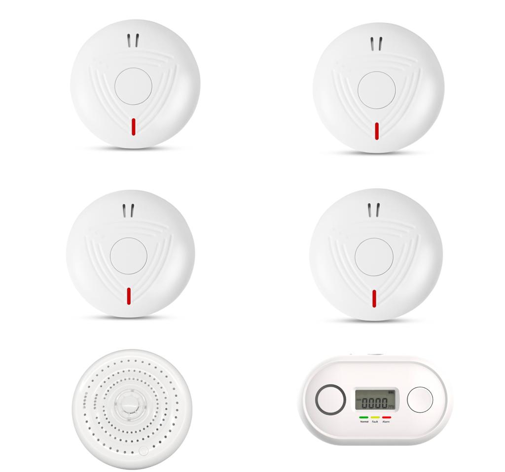 smoke and fire alarms with carbon monoxide detector