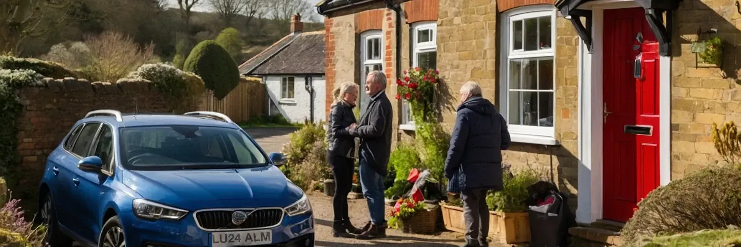 Landlord greeting holiday renters secure in the property's Linked Up Alarms smoke, heat and CO installation