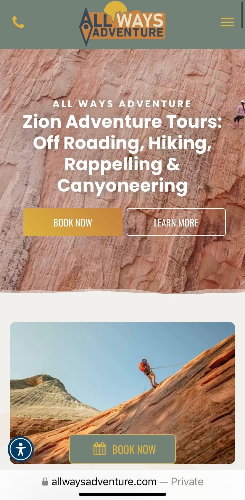 mobile website all ways adventure