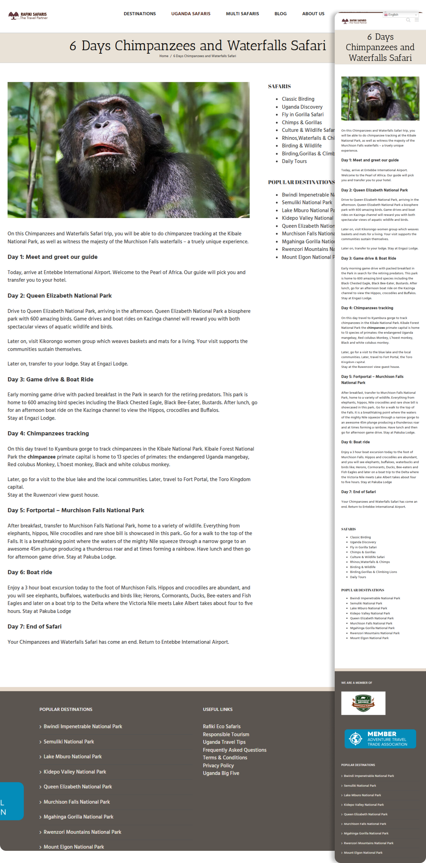 Website home page promoting adventure tours in Moab, Utah.