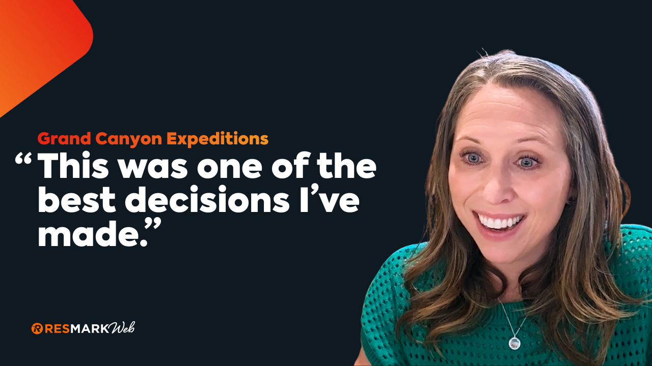 Rafting on a river through the Grand Canyon. Text: Experience the Grand Canyon Like Never Before.