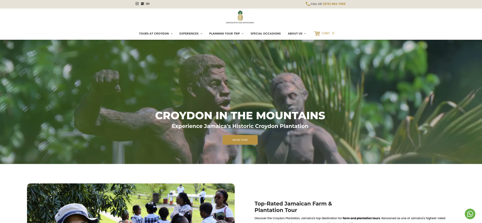 A screenshot of the croydon in the mountains website.