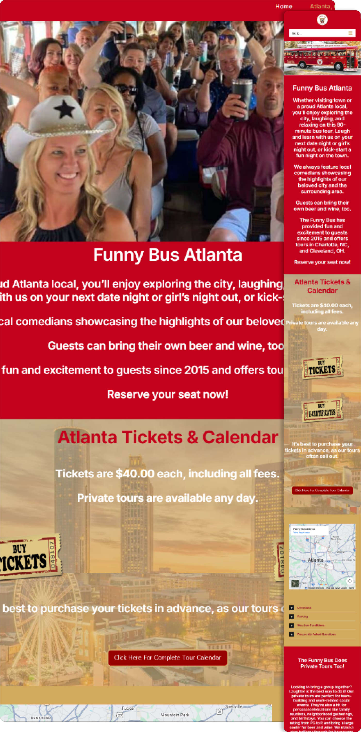 Website home page promoting adventure tours in Moab, Utah.