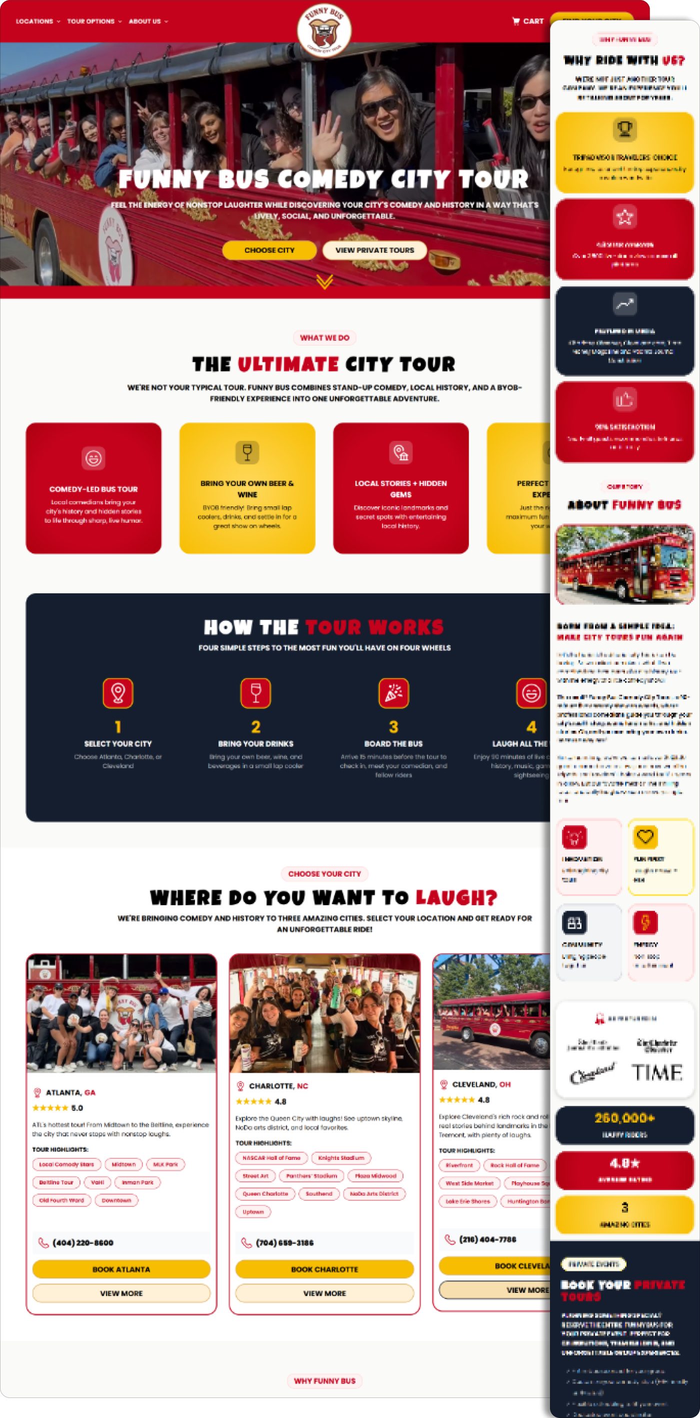 Website promoting outdoor adventures, featuring activities like rafting and off-roading in red rock canyons.