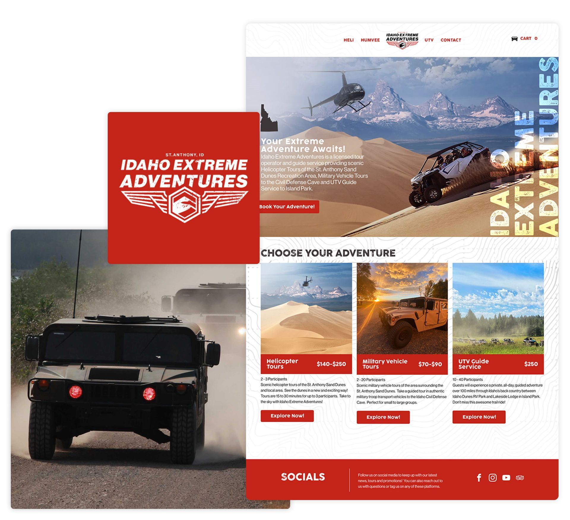Display of Idaho Extreme Adventures Website