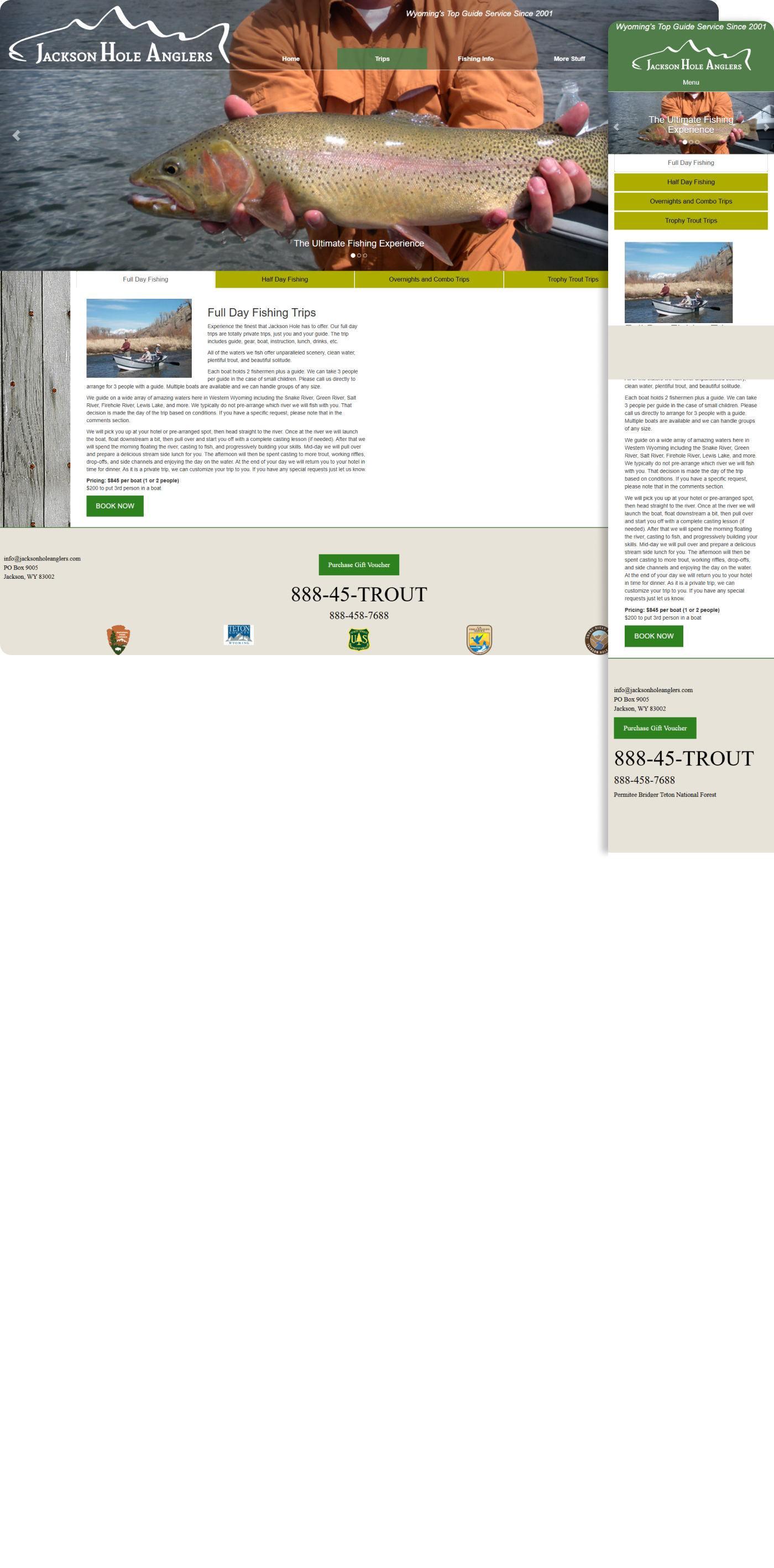 Blurred webpage screenshot with a large autumn landscape banner and a sidebar of links on the right