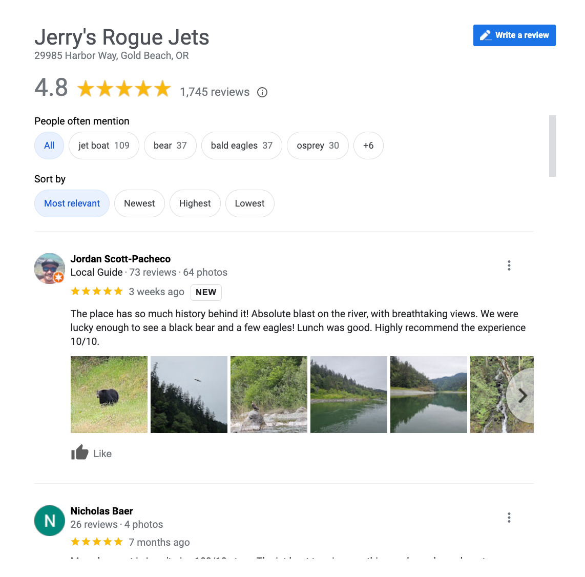 Jerry Rouge Jet Customer Reviews Google Business Listing