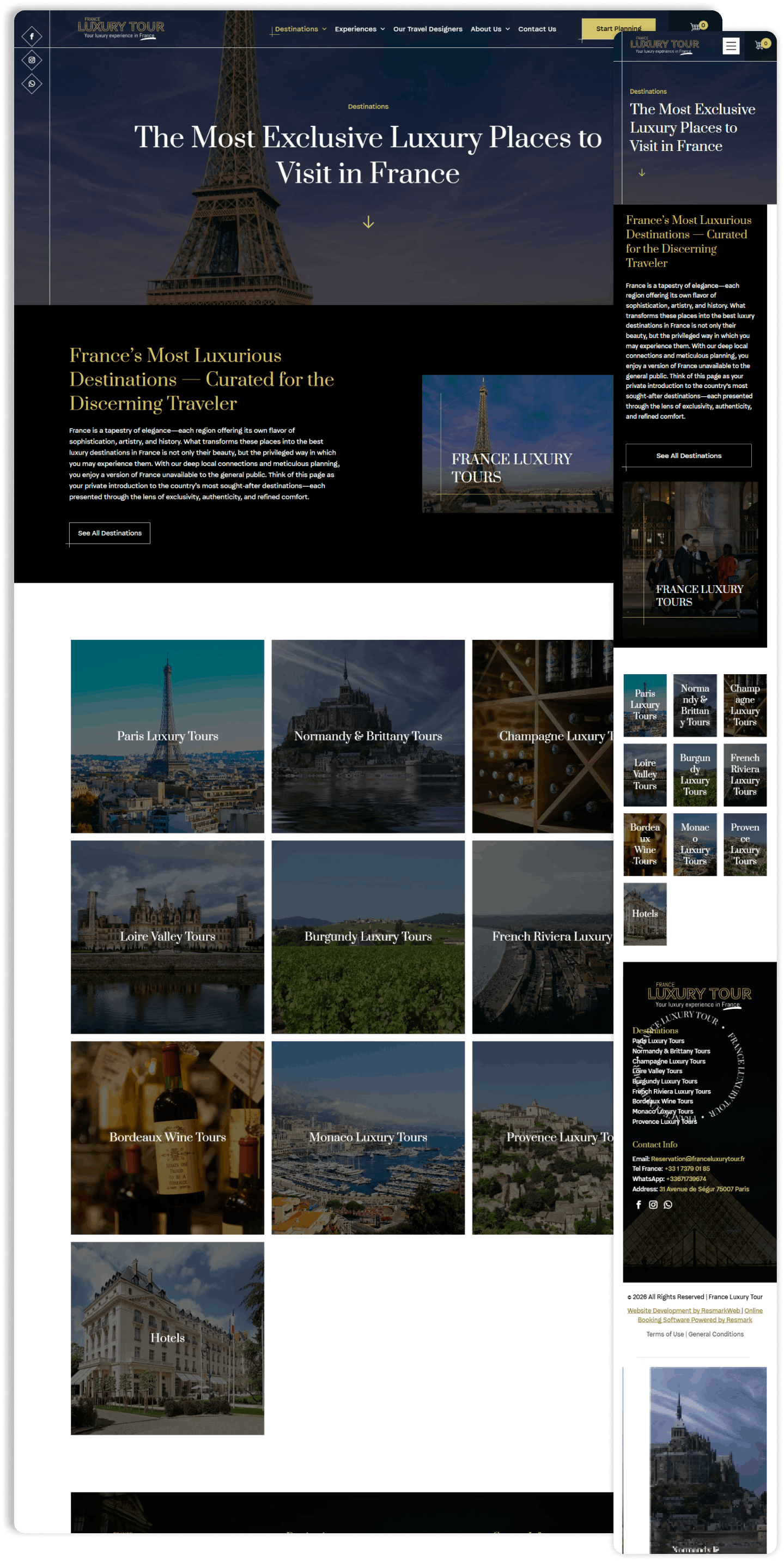 Website promoting outdoor adventures, featuring activities like rafting and off-roading in red rock canyons.