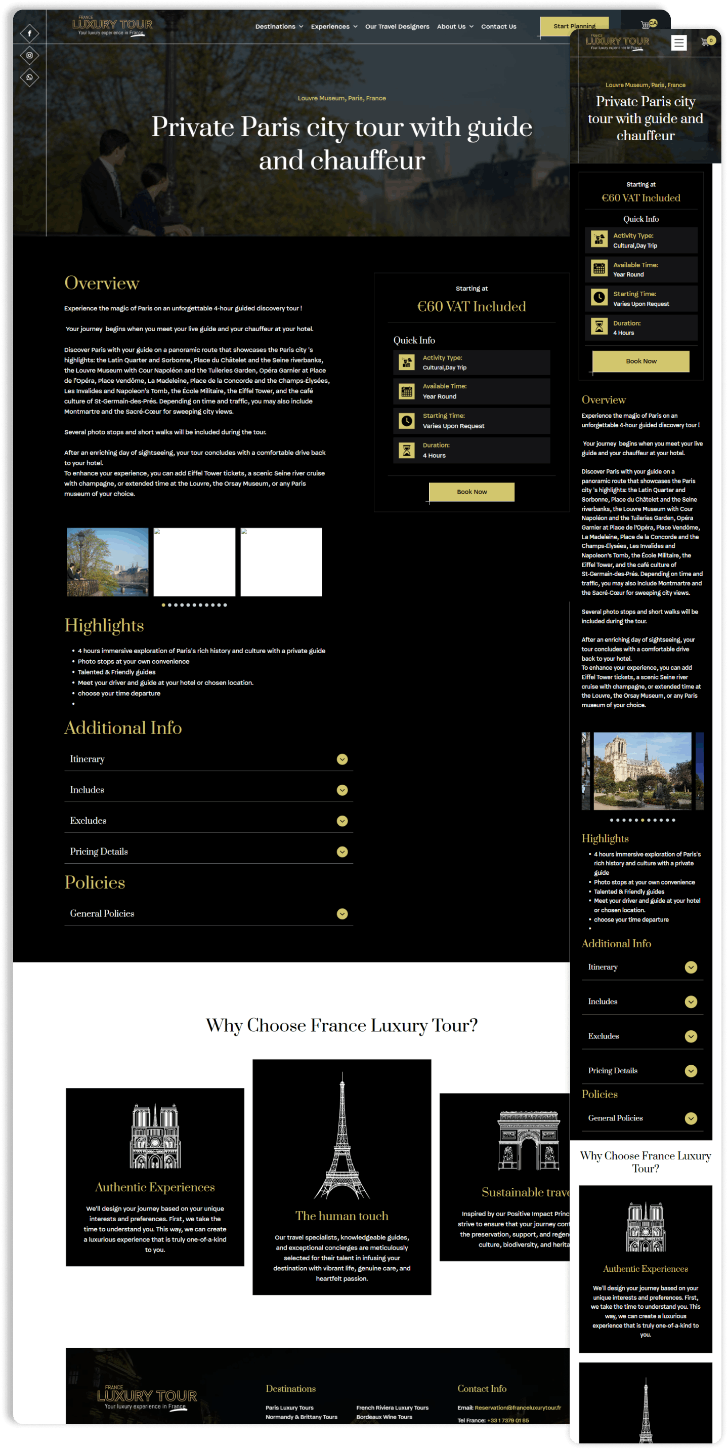 Website home page promoting adventure tours in Moab, Utah.