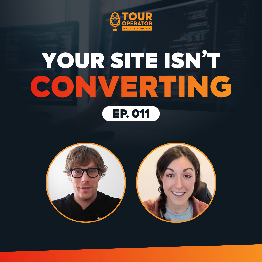 Podcast graphic: White rectangle with 